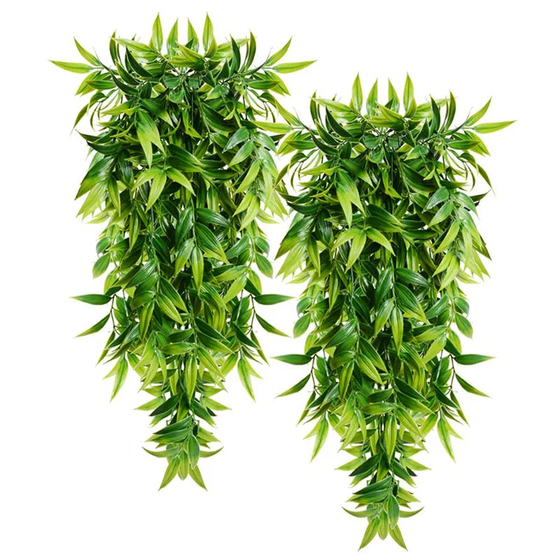 Artificial Bamboo Hanging Plant | 80 cm | Green | Indoor and Outdoor Wall Decor