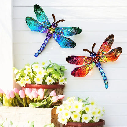 3D Metal Dragonfly Wall Art | Wrought Iron Sculpture | Garden & Home Decor