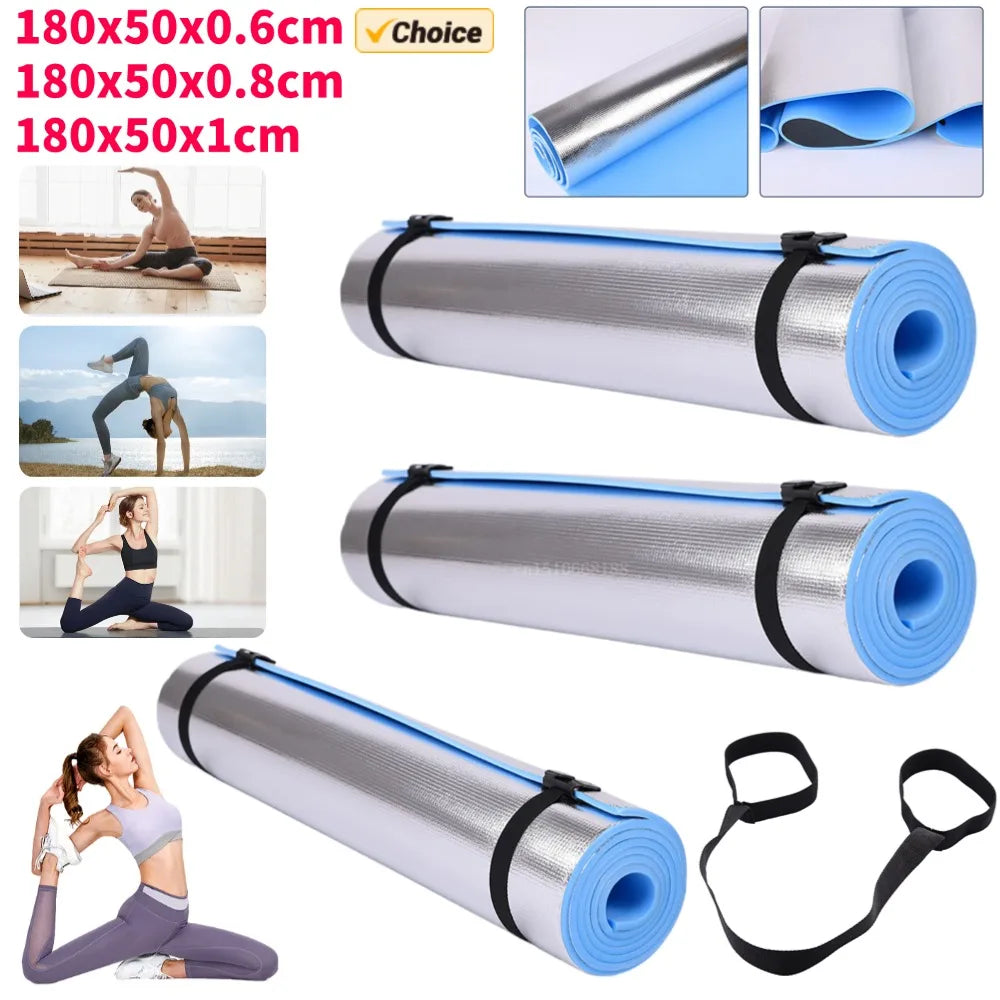 Yoga Mat 6–10 mm | Aluminum Insulation | Non-Slip EVA | 180x50 cm