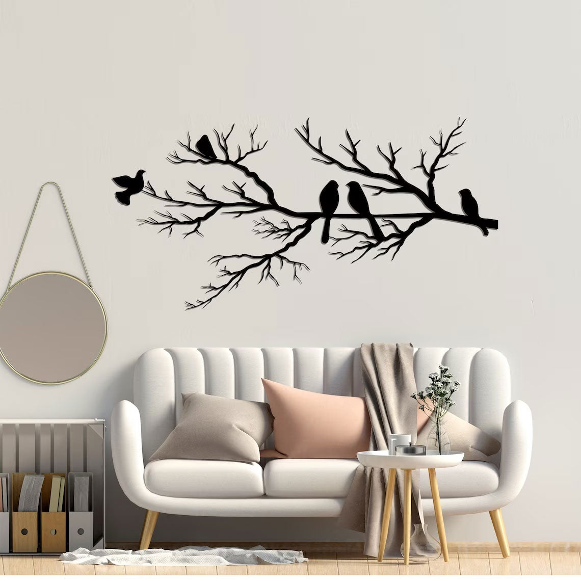Metal Wall Art – Birds on a Branch for Timeless Natural Aesthetic