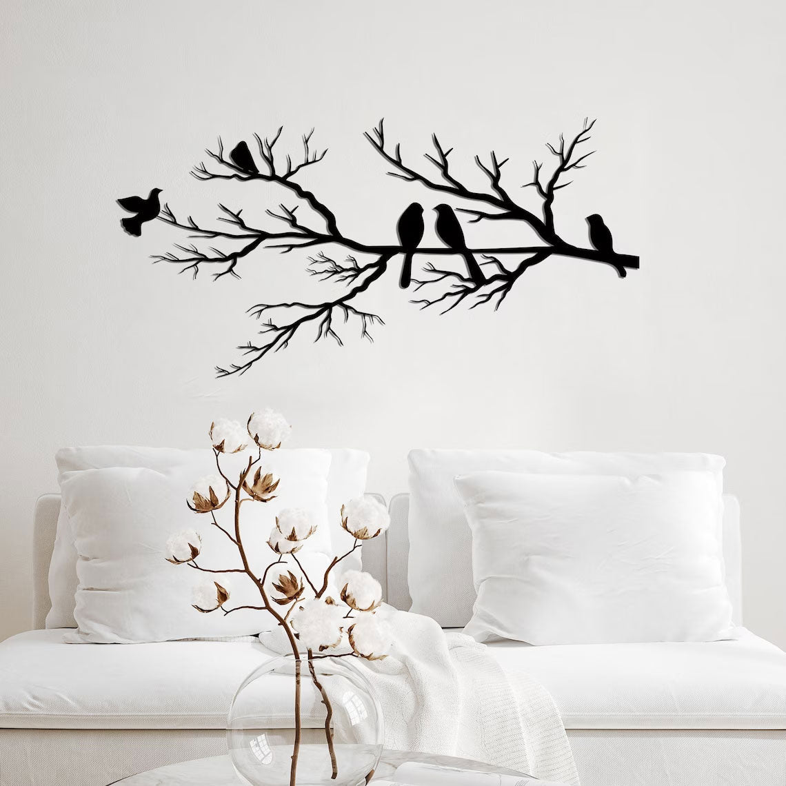 Metal Wall Art – Birds on a Branch for Timeless Natural Aesthetic