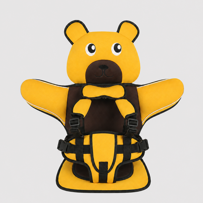 Child Booster Seat for Travel - Adjustable with Bear Pattern