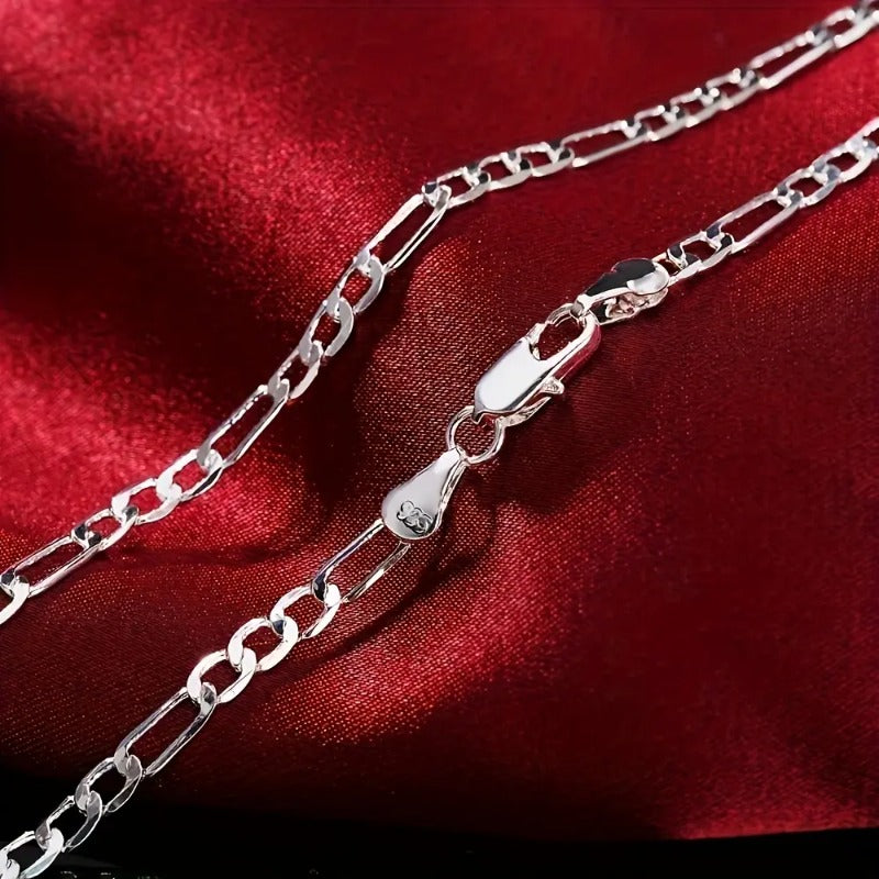 Elegant Silver-Plated Cuban Link Chain Necklace