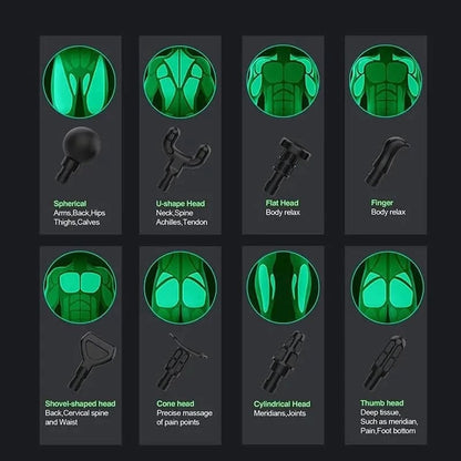 Rechargeable Muscle Recovery Massage Gun with 8 Custom Heads