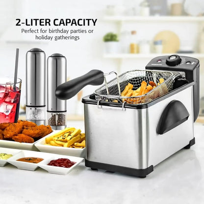 2L Electric Deep Fryer with Temperature Control – Adjustable Settings