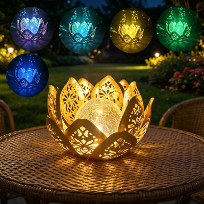 Solar Lotus Flower Table Lamp