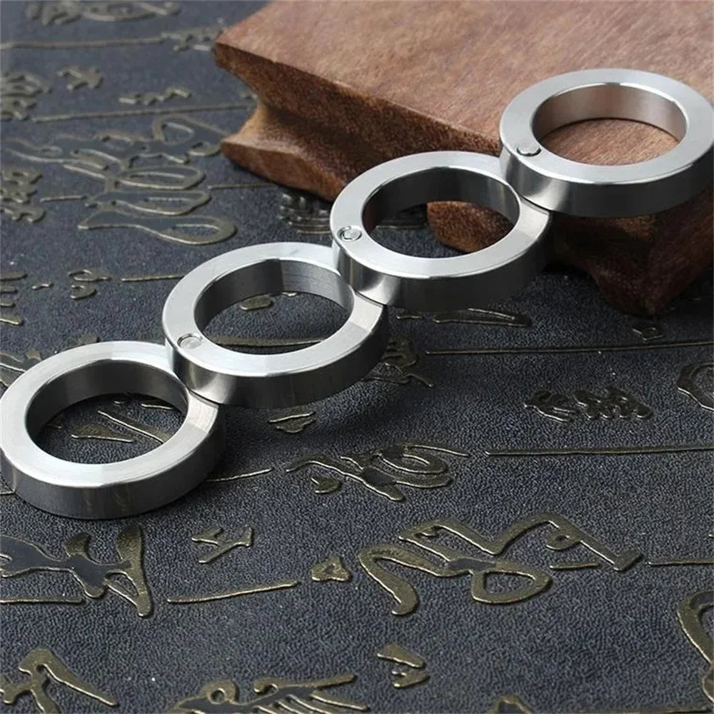 Tactical Self-Defense Ring – Foldable Rotatable Stainless Steel Design