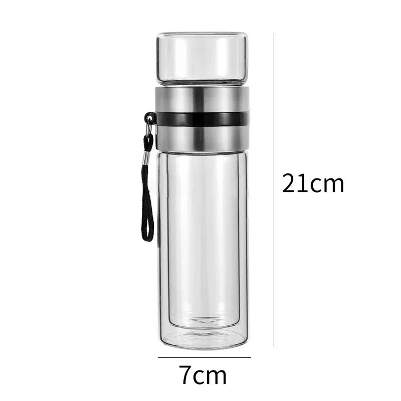 Portable Transparent Thermal Bottle with Tea Filter for Healthy Drinks