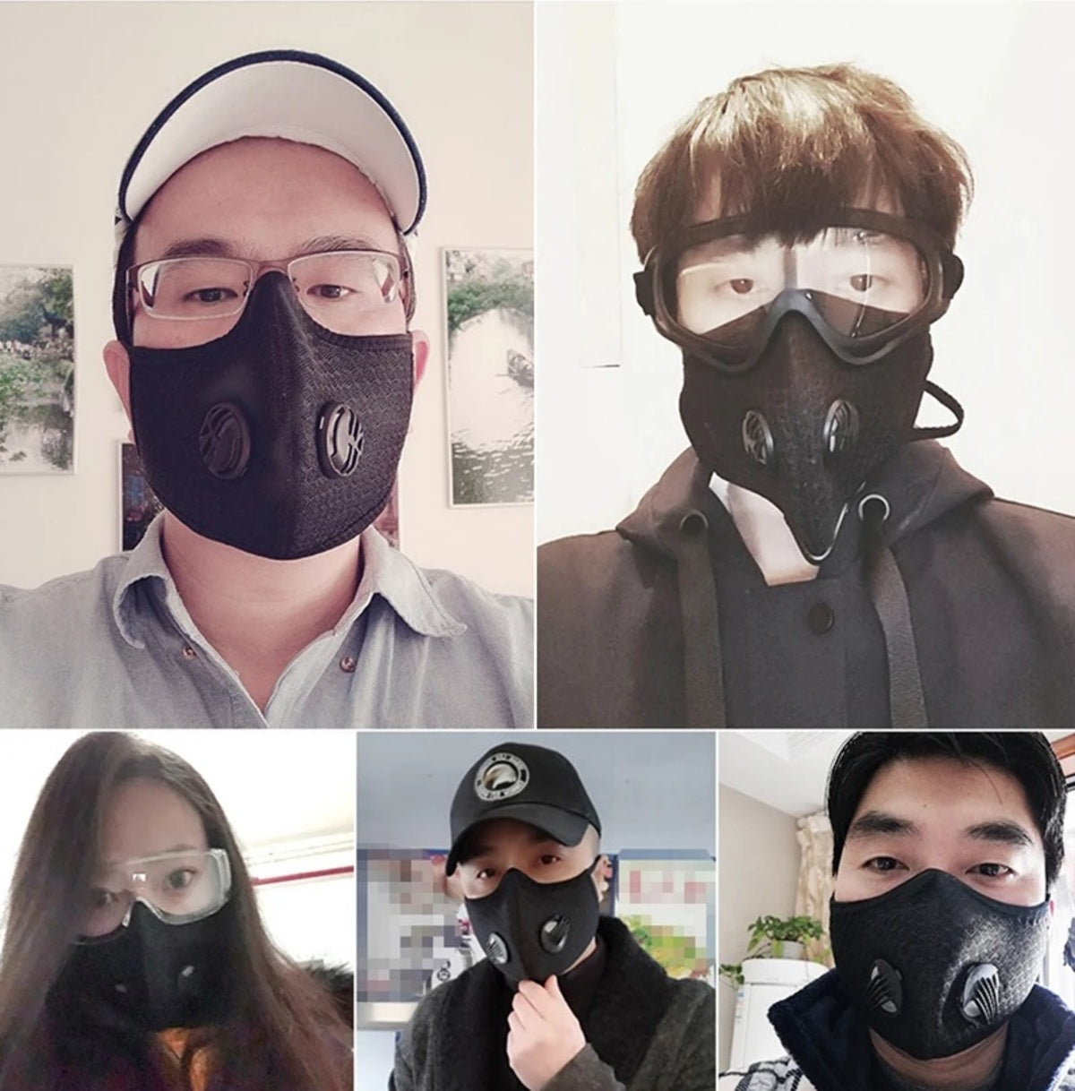 Reusable Face Mask with Activated Carbon Filter for Sports
