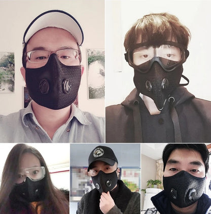 Reusable Face Mask with Activated Carbon Filter for Sports