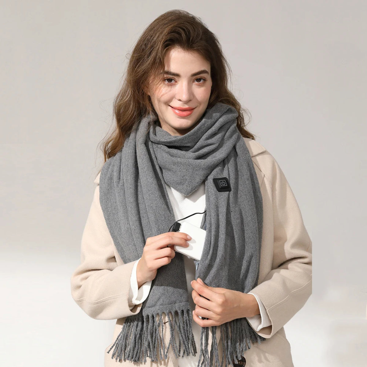 Electric Neck Warmer Scarf - Adjustable Heated Design for Winter Use