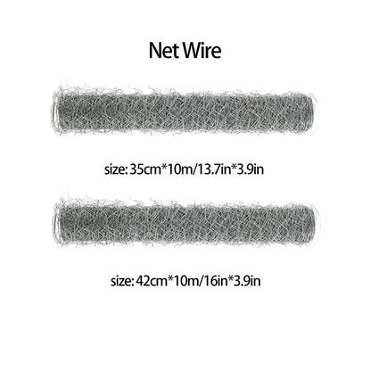 Hexagonal Wire Mesh - Galvanized Finish - 10 m Roll - Mesh Size 2.5 × 1.5 cm