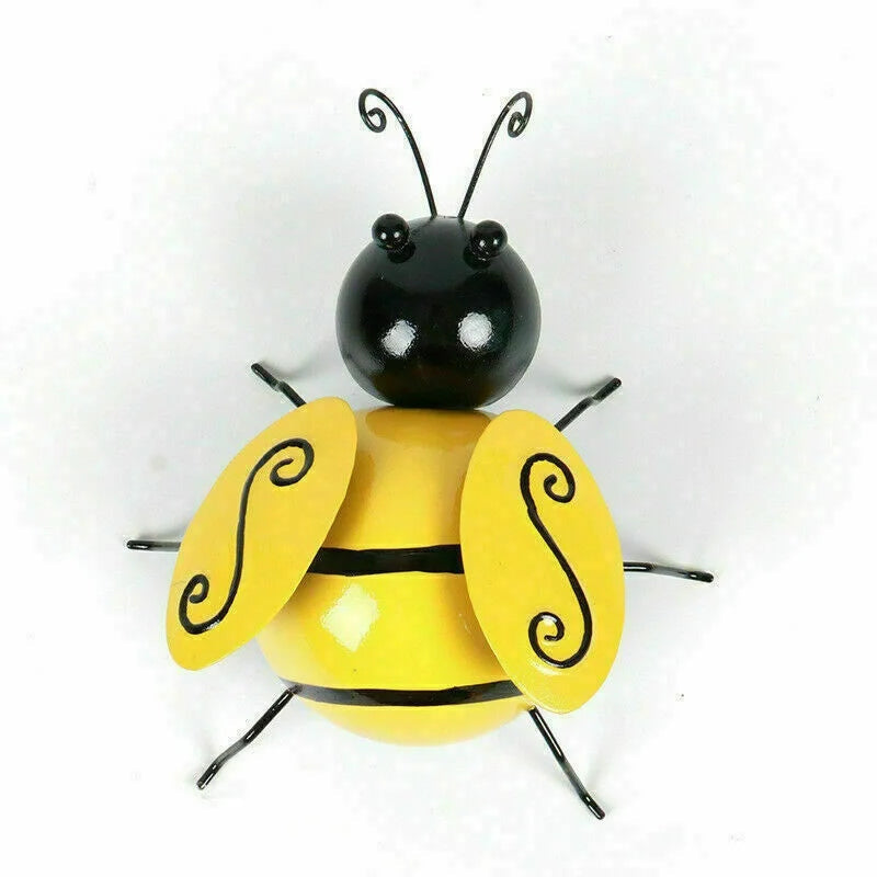 Metal Bee Wall Art Set for Living Spaces | 4-Piece | Outdoor and Garden Decor
