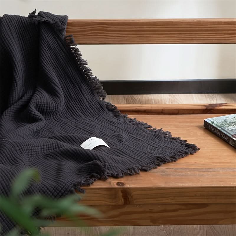 Chic Fringe Throw Blanket for Sophisticated Home Comfort