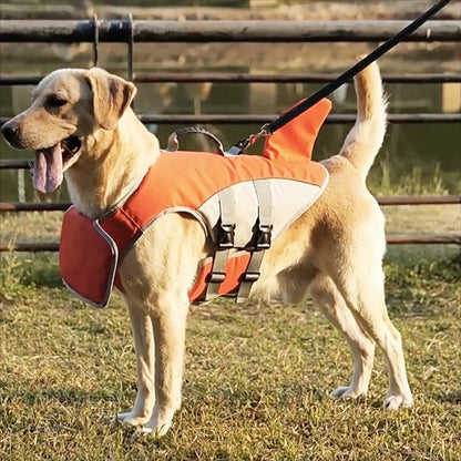 Adjustable Pet Safety Vest for Swimming - Dog Life Jacket in Shark Fin Design