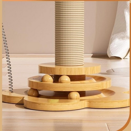 Solid Wood Cat Toy - Petal Design Scratching Board