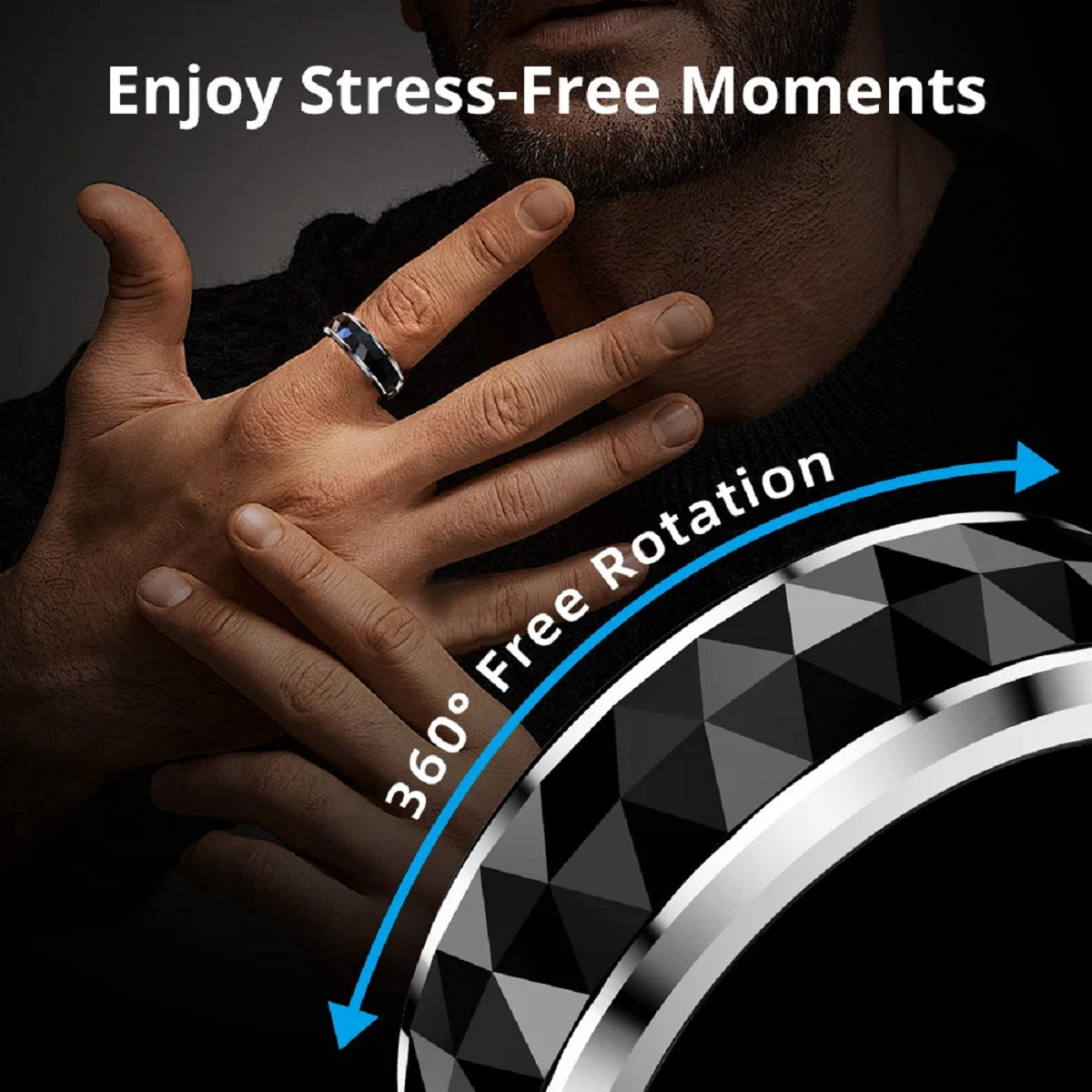 Smart Health and Sleep Tracker Ring with Fidget Spinner Feature