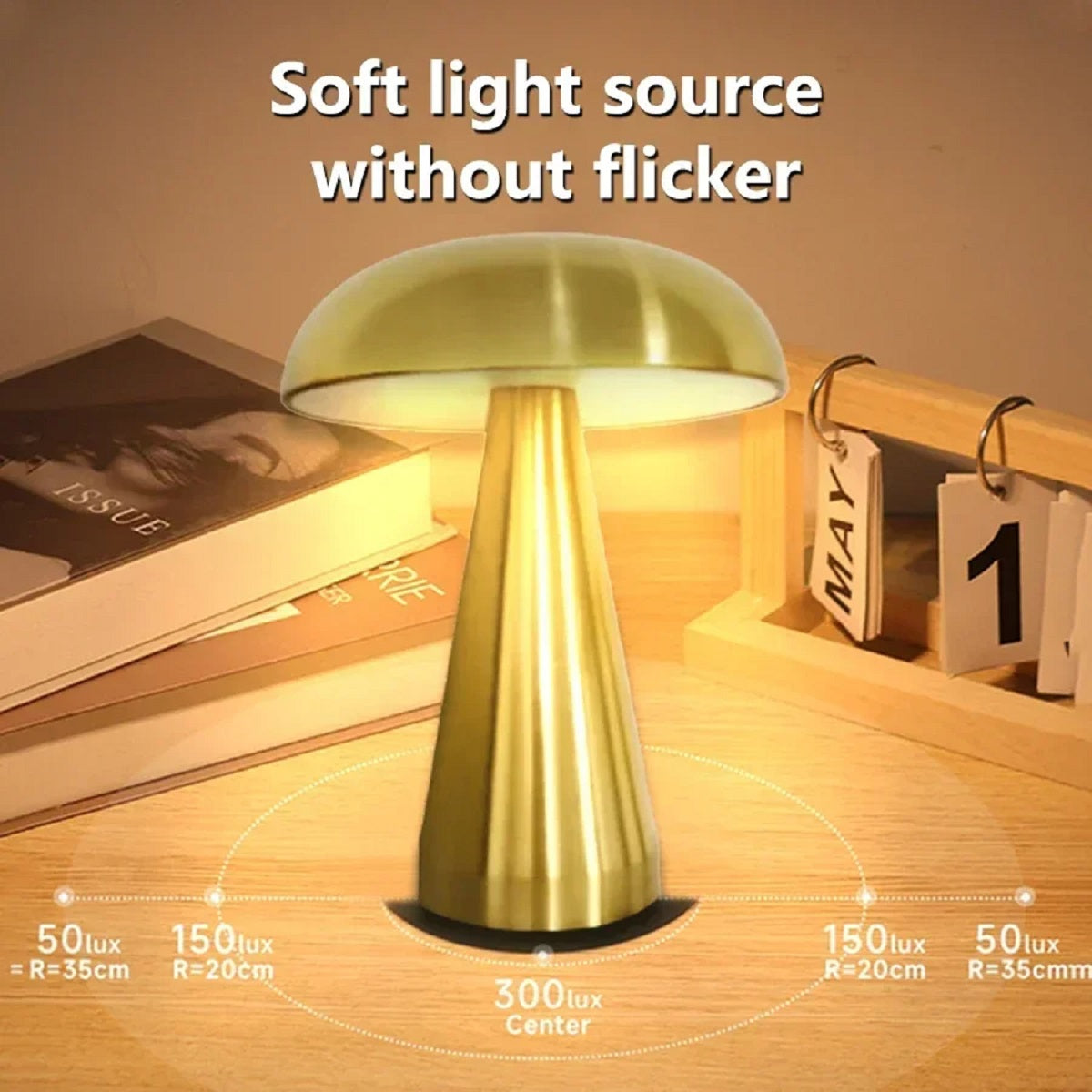 Desk Lamp with Touch Sensor and Mushroom Design