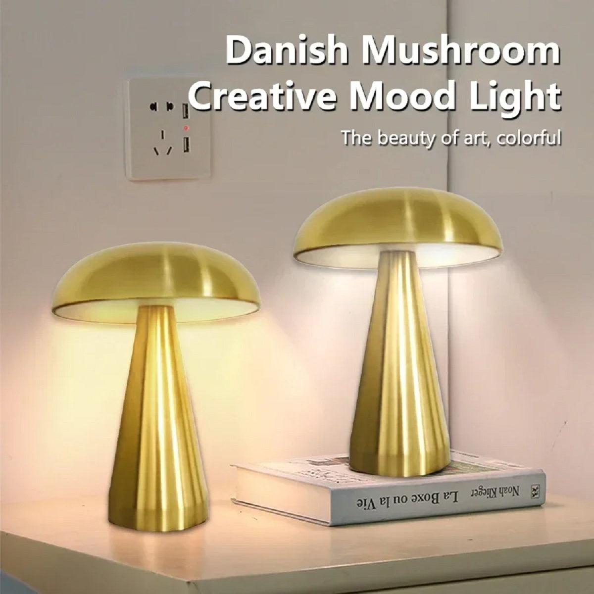 Desk Lamp with Touch Sensor and Mushroom Design