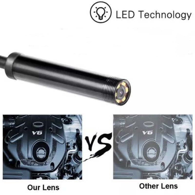 Waterproof USB Endoscope Camera with LED Light - 3-in-1