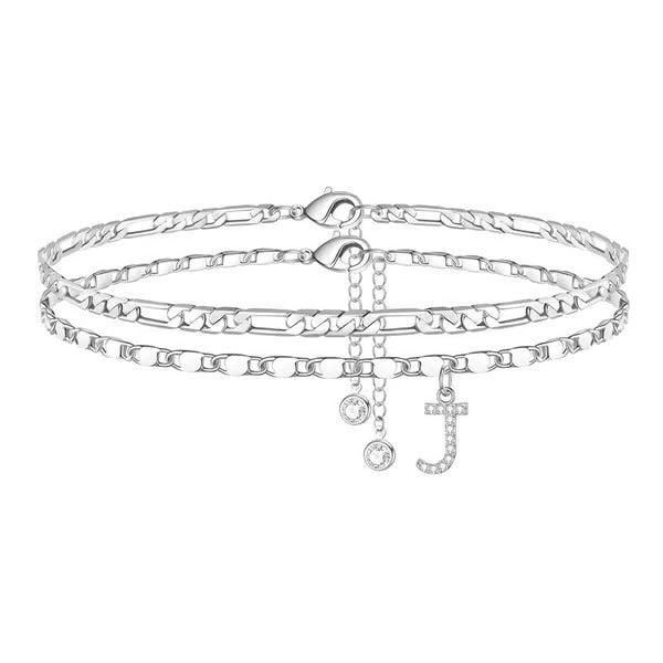 Customizable Layered Anklet | Adjustable & Hypoallergenic | Gold/Silver | 21.5 cm + 5 cm