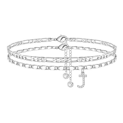 Customizable Layered Anklet | Adjustable & Hypoallergenic | Gold/Silver | 21.5 cm + 5 cm