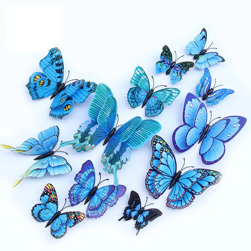 Magnetic 3D Butterfly Wall Stickers Set | 12 Pieces | Double Layered
