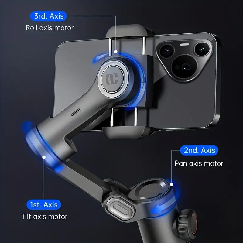 Foldable Smartphone Video Gimbal Stabilizer for iPhone, Android, Samsung