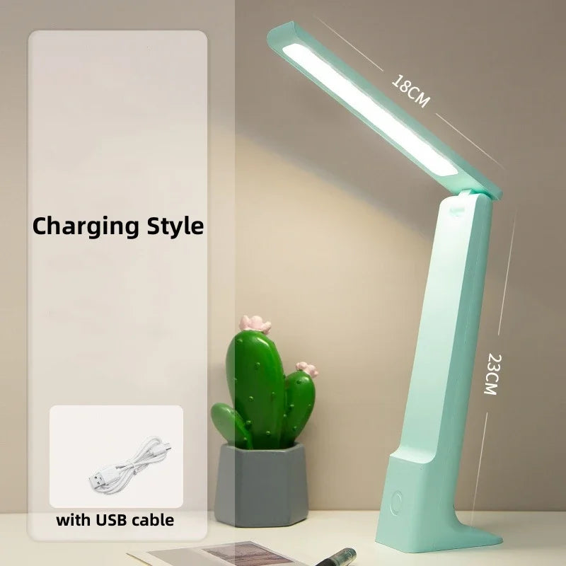 LED Table Lamp with Touch Control, Dimmable, 3 Light Colors, 20 Hour Battery, White/Pink/Blue