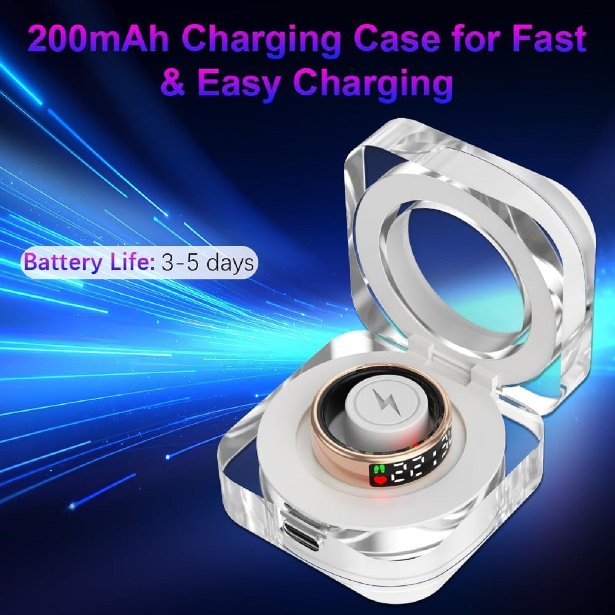 Waterproof Smart Ring for Multi-Sport Use - Heart Rate & SpO₂ Tracker