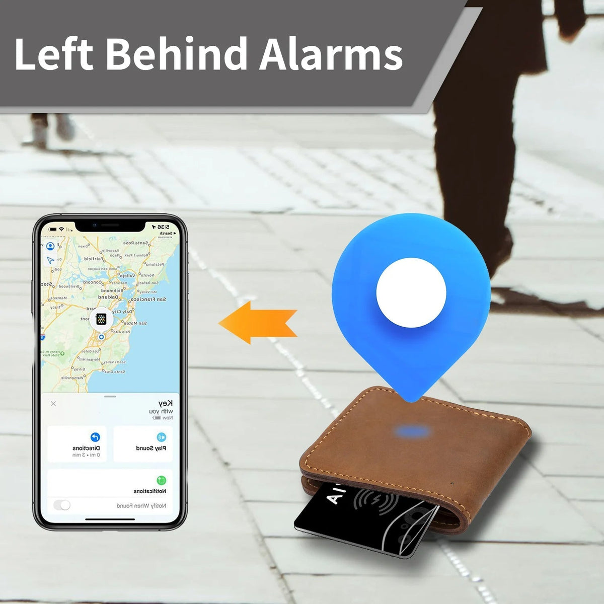 Smart Tag GPS Tracker with Wireless Charging - Slim Wallet Size