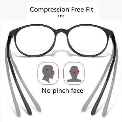 Lightweight Round Reading Glasses with Blue Light Filter - Titanium Magnifiers