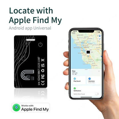 Smart Tag GPS Tracker with Wireless Charging - Slim Wallet Size