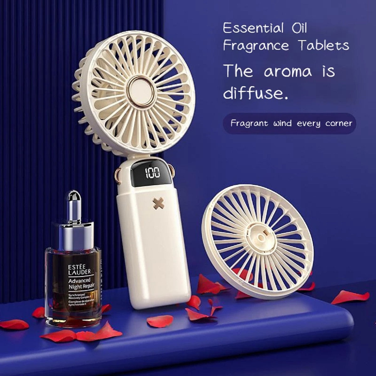 Portable USB Aromatherapy Fan – Quiet Desk Device for Travel and Office