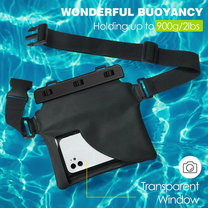 Floating Dry Pouch for Swimming - Waterproof Phone Waist Bag