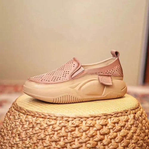Retro Platform Sneakers for Women - Casual Slip-On Loafers