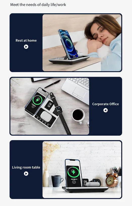 4-in-1 Wireless Charger for iPhone, Apple Watch, and AirPods - Fast Charging