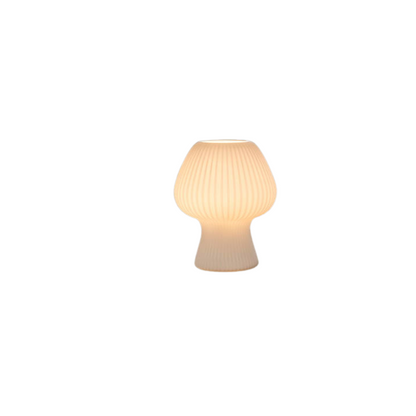 Mushroom-Shaped Glass Table Lamp for Vintage Nightstands – Dimmable