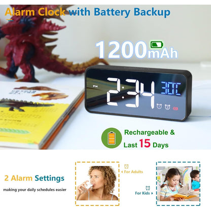 EasyView Digital Clock with Alarm and 11.5-Inch Display