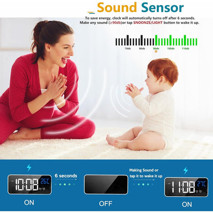 EasyView Digital Clock with Alarm and 11.5-Inch Display