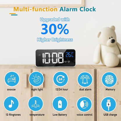 EasyView Digital Clock with Alarm and 11.5-Inch Display