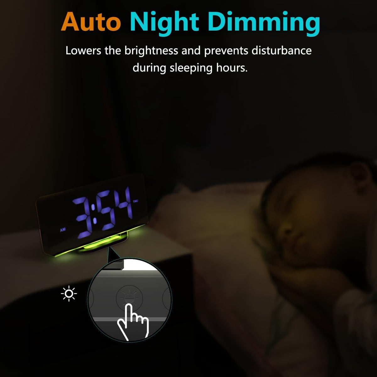 EasyView Digital Clock with Alarm and 11.5-Inch Display