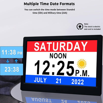 EasyView Digital Clock with Alarm and 11.5-Inch Display