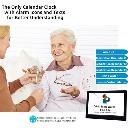 EasyView Digital Clock with Alarm and 11.5-Inch Display
