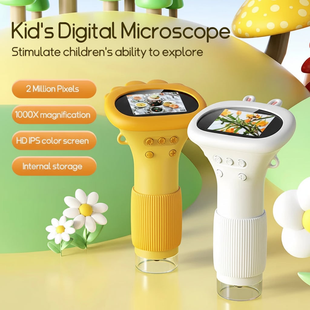 Portable Digital Microscope with LCD Display for Young Explorers