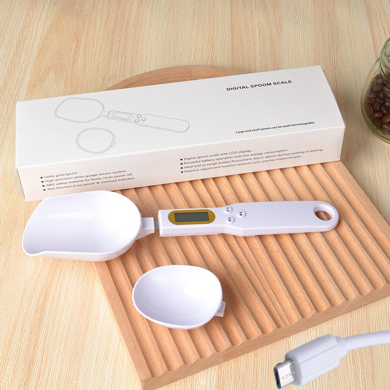 Smart Digital Spoon Scale with Interchangeable Heads and LCD Display
