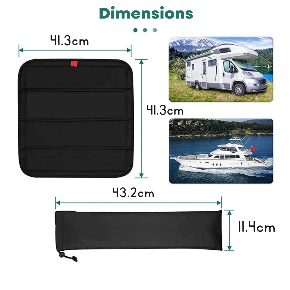 Stylish Window Shade for Caravans - Rolled Design