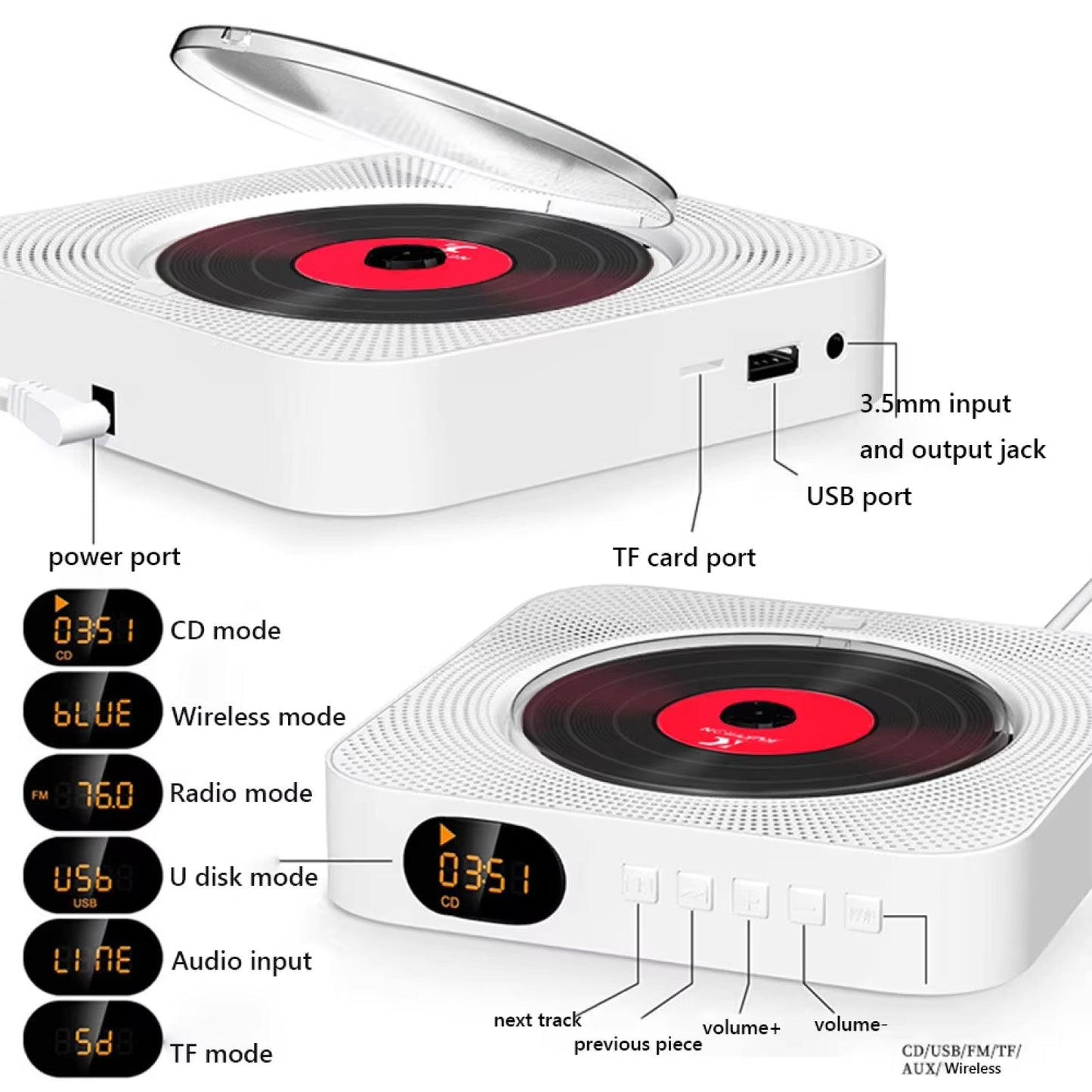 Compact Portable CD Player for Music on the Go