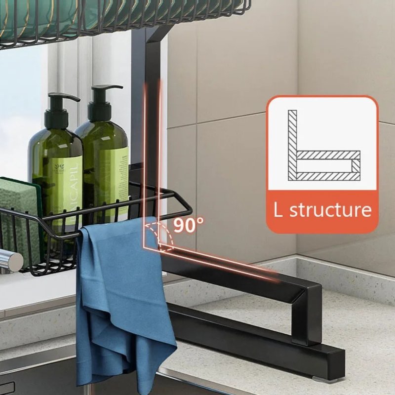 Adjustable Dish Drying Rack for Sinks - Fits 24" to 26
