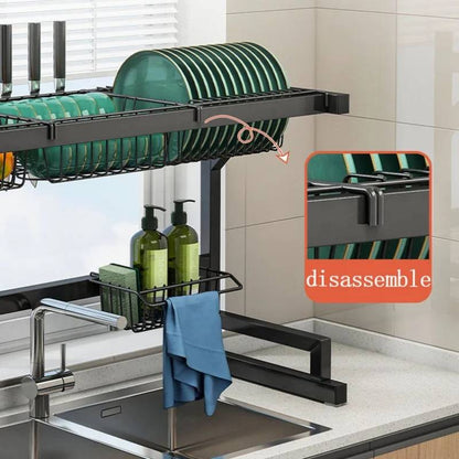Adjustable Dish Drying Rack for Sinks - Fits 24" to 26
